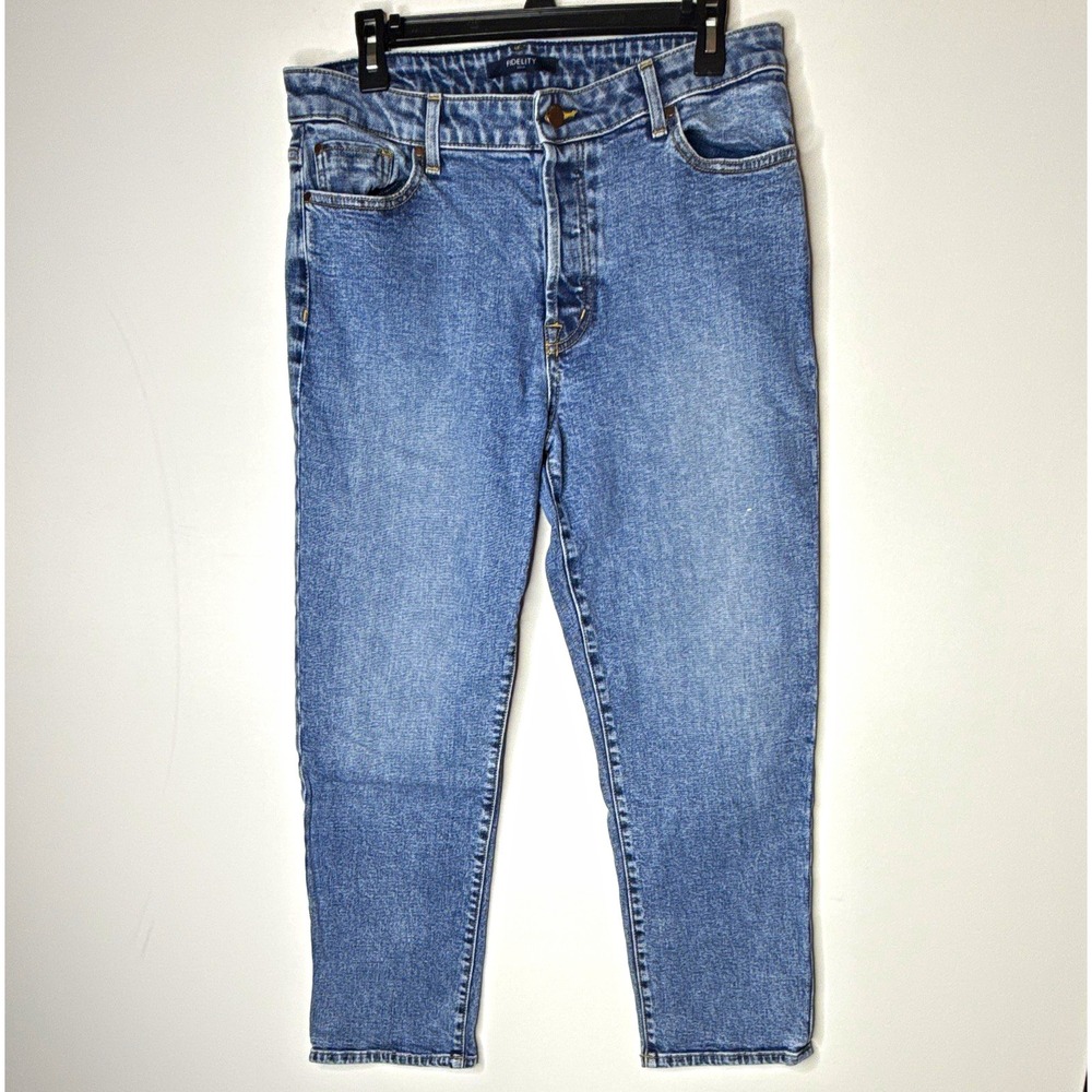 Fidelity Jimi Women's Blue Denim boyfriend  Slim Fit Stretch Jeans Size 32